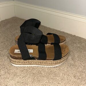 Steve Madden Black Platform Sandals